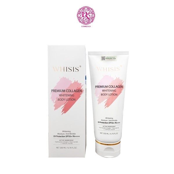 DƯỠNG THỂ CHỐNG NẮNG WHISIS PREMIUM COLLAGEN WHITENING BODY LOTIN UV PROTECTION SPF50+ PA++++ 200ML