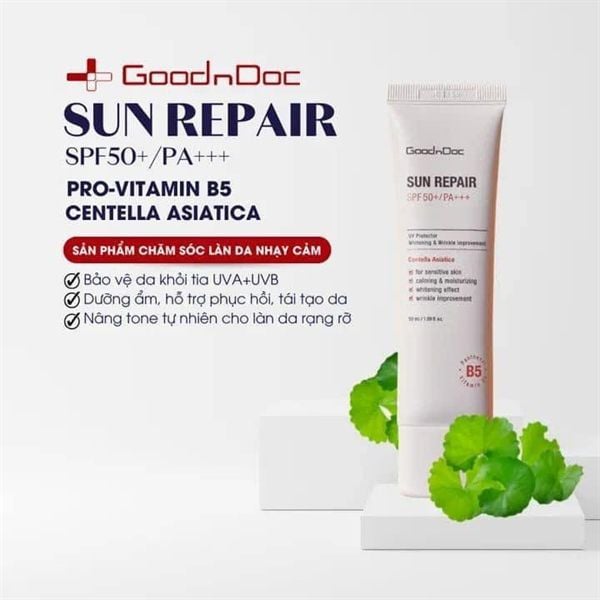 KEM CHỐNG NẮNG GOODNDOC SUN REPAIR SPF 50+/PA+++ 50ML