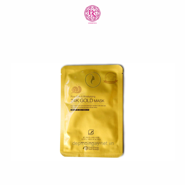 MẶT NẠ DƯỠNG TRẮNG DA VÀ CHỐNG LÃO HOÁ GOLD SNAIL 24K GOLD MASK HỘP 10 MIẾNG