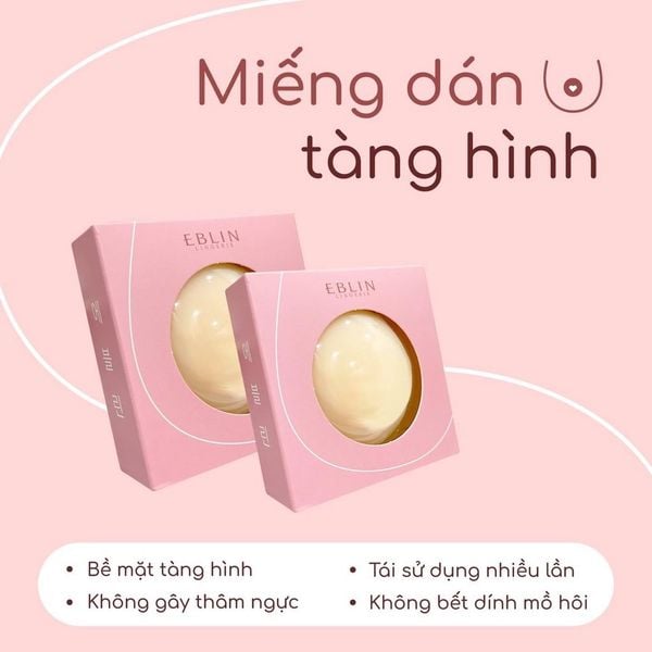 MIẾNG DÁN NGỰC SILICON NHIỆT TỰ THÂN EBLIN LINGERIE HỘP 3 CẶP