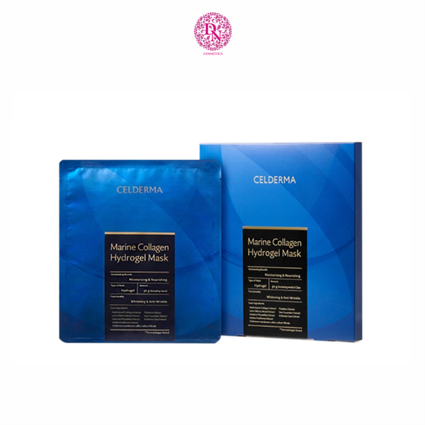 MẶT NẠ THẠCH CELDERMA MARINE COLLAGEN HYDROGEN MASK 20ML HỘP 3 MIẾNG - MÀU XANH