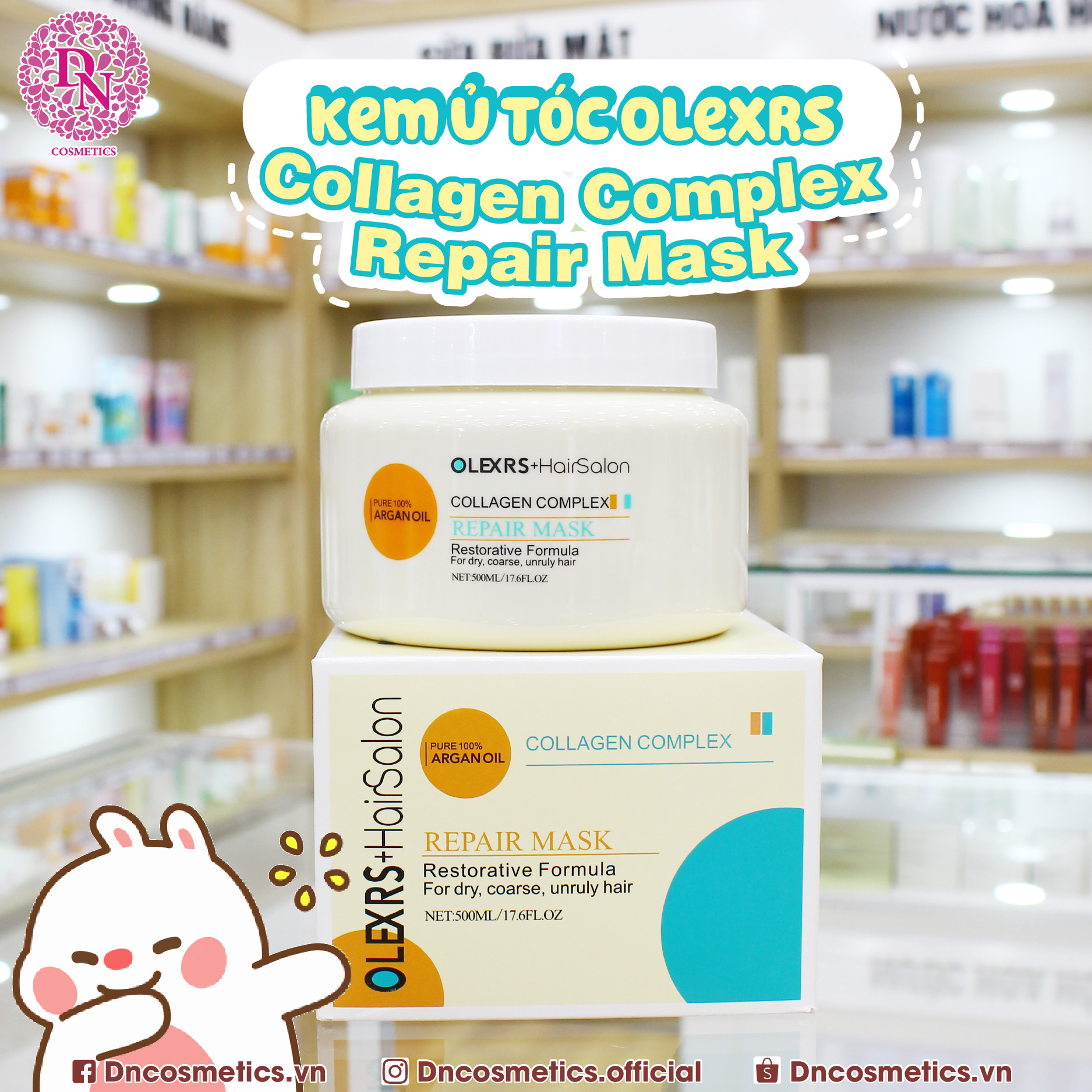 KEM Ủ TÓC OLEXRS COLLAGEN COMPLEX REPAIR MASK 500ML – DN Cosmetics | #1 Mỹ Phẩm chính hãng chất lượng số 1 Đà Nẵng KEM Ủ TÓC OLEXRS COLLAGEN COMPLEX REPAIR MASK 500ML – DN Cosmetics | #1 Mỹ Phẩm chính hãng chất lượng số 1 Đà Nẵng