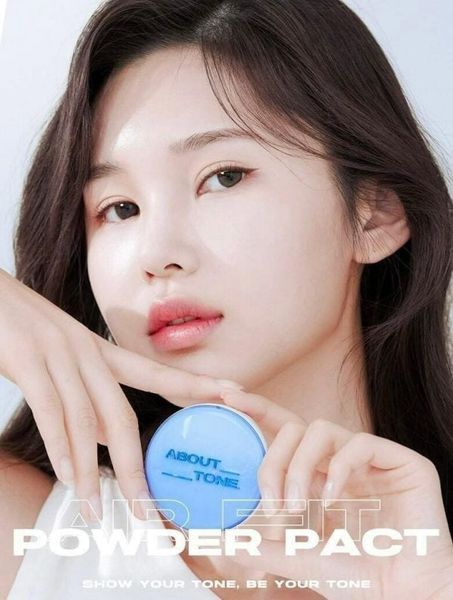 PHẤN PHỦ ABOUT TONE AIR FIT POWDER PACT 8G - MÀU XANH