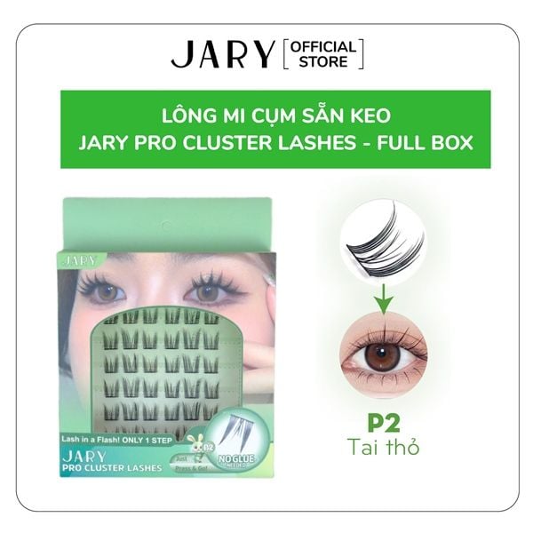 LÔNG MI CỤM CÓ SẴN KEO JARY PRO CLUSTER LASHES HỘP NHỰA 6 HÀNG