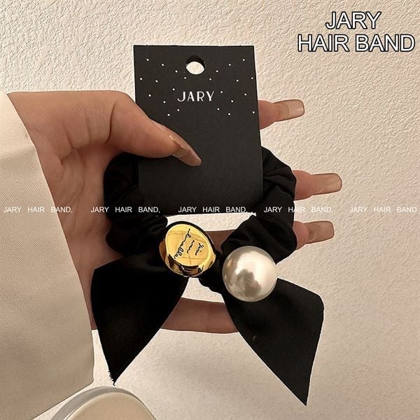 DÂY BUỘC TÓC JARY HAIRBAND NƠ ĐEN ĐÍNH NGỌC TRAI - HB1 - HB1.2
