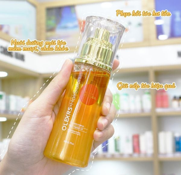TINH DẦU DƯỠNG TÓC OLEXRS HAIRSALON PURE 100% ARGAN OIL COLLAGEN COMPLEX HAIR REPAIR OIL 80ML