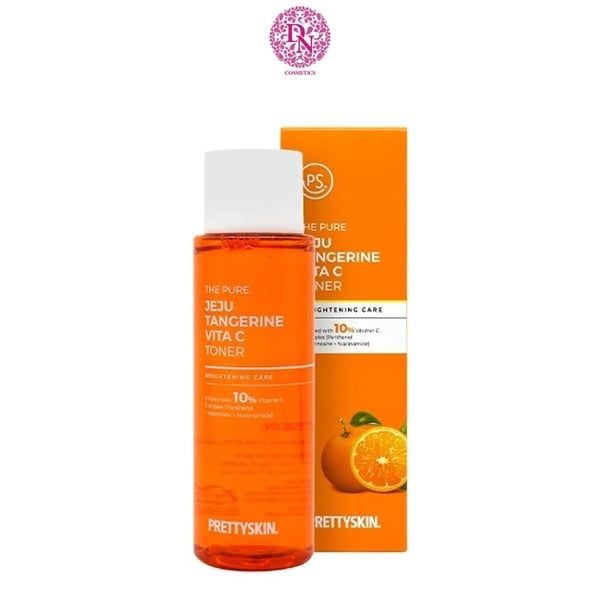 NƯỚC HOA HỒNG DƯỠNG TRẮNG HỖ TRỢ PHỤC HỒI DA PRETTY SKIN THE PURE JEJU TANGERINE VITA C TONER 250ML[MUA 1 TONER TẶNG 1 SERUM VITAMIN C QUÝT XANH BERGAMO 10ML]