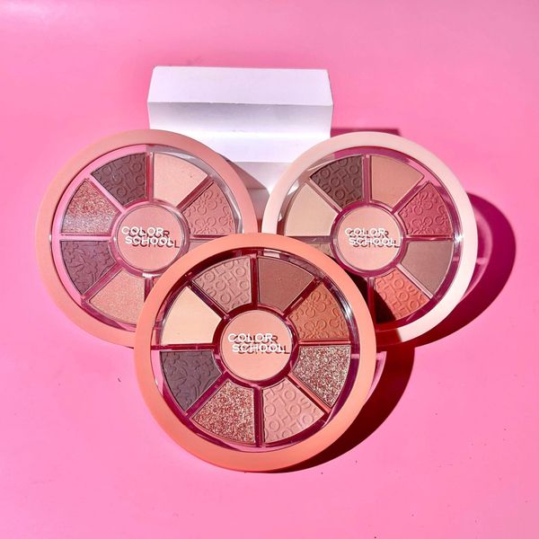 PHẤN MẮT 9 Ô COLOR SCHOOL VITALITY POCKET EYE SHADOW PLATE - HÌNH TRÒN