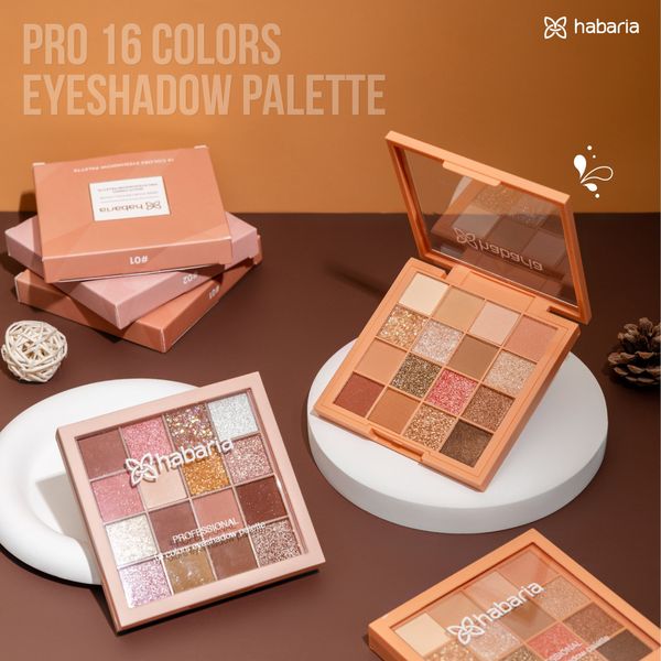 PHẤN MẮT HABARIA 16 Ô PRO 16 COLORS EYESHADOW PALETTE