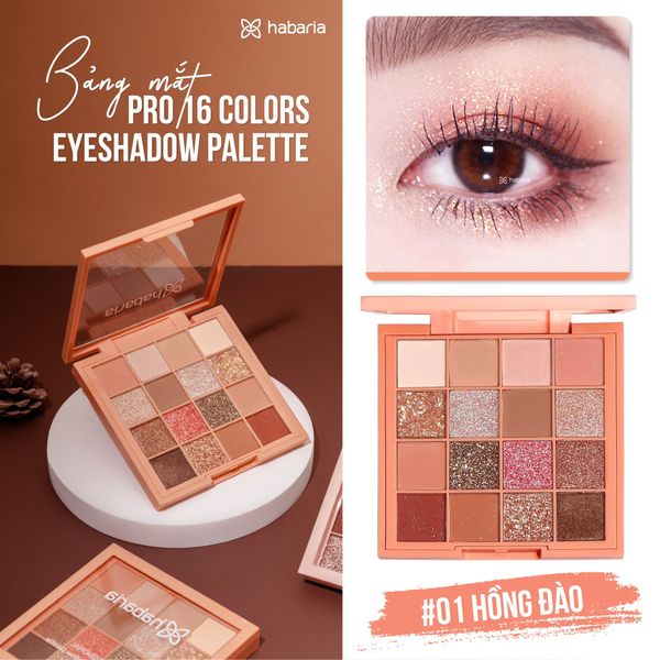 PHẤN MẮT HABARIA 16 Ô PRO 16 COLORS EYESHADOW PALETTE