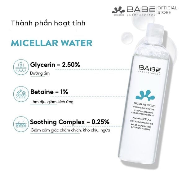 TẨY TRANG AGUA MICELAR BABE 250ML