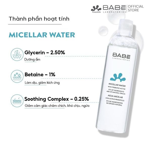 TẨY TRANG AGUA MICELLAR BABE 250ML