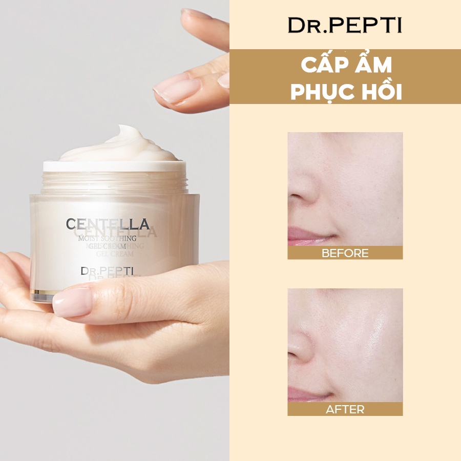 KEM DƯỠNG DR.PEPTI CENTELLA MOIST SOOTHING GEL CREAM 70ML – DN Cosmetics |  #1 Mỹ Phẩm chính hãng chất lượng số 1 Đà Nẵng