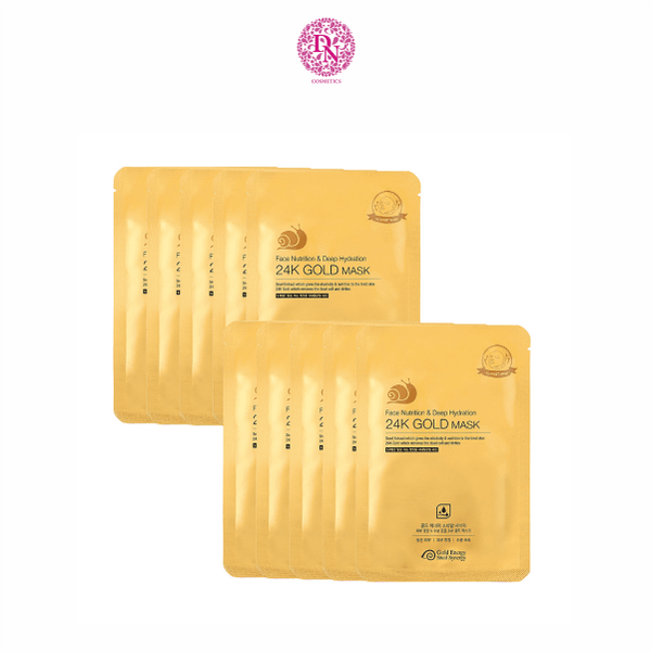 MẶT NẠ DƯỠNG SÁNG DA VÀ CHỐNG LÃO HOÁ GOLD SNAIL 24K GOLD MASK HỘP 10 MIẾNG