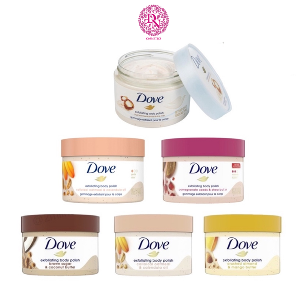 TẨY TẾ BÀO CHẾT CƠ THỂ DOVE EXFOLIATING BODY POLISH SCRUB CHIẾT XUẤT TRÁI LỰU 298G