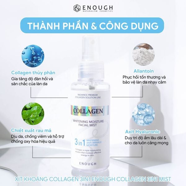 XỊT KHOÁNG COLLAGEN 3IN1 ENOUGH COLLAGEN 3IN1 MIST 100ML