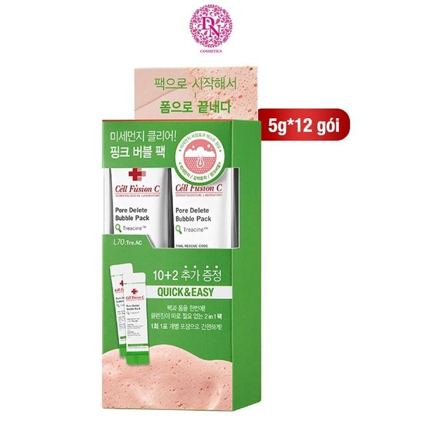 MẶT NẠ THẢI ĐỘC CELL FUSION C PORE TRE.AC DELETE BUBBLE PACK 5G X 12