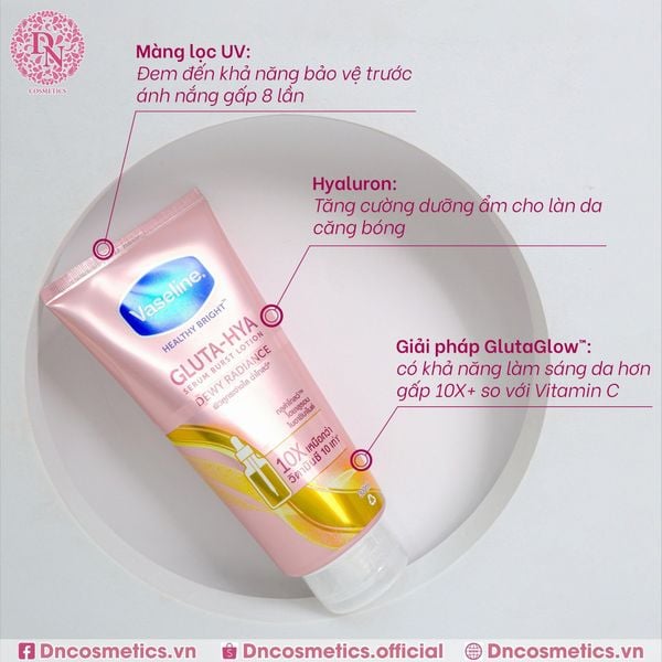 DƯỠNG THỂ TRẮNG DA VASELINE HEALTHY BRIGHT GLUTA-HYA SERUM BURST UV LOTION