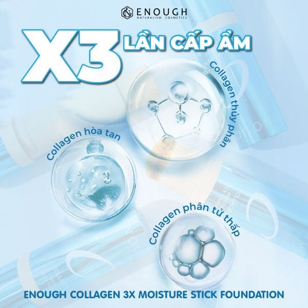 KEM NỀN ENOUGH COLLAGEN 3X MOISTURE STICK FOUDATION SPF 50+ - DẠNG THỎI (TẶNG 1 MÚT TRANG ĐIỂM JARY)