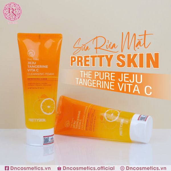 SỮA RỬA MẶT VITA C PRETTY SKIN THE PURE JEJU TANGERINE VITA C CLEANSING FOAM 150ML