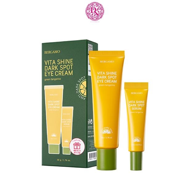 KEM DƯỠNG MẮT QUÝT XANH BERGAMO GREEN TANGERIN VITA SHINE DARK SPOT EYE CREAM 50G (TẶNG TUÝP 10ML)