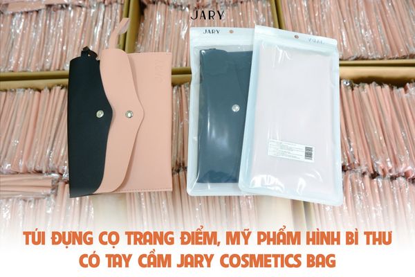TÚI ĐỰNG CỌ TRANG ĐIỂM, MỸ PHẨM HÌNH BÌ THƯ JARY CÓ TAY CÂM