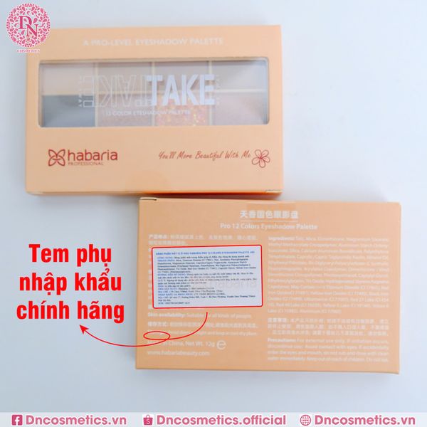 BẢNG PHẤN MẮT 12 Ô HABARIA PRO COLORS EYESHADOW PALETTE 12G