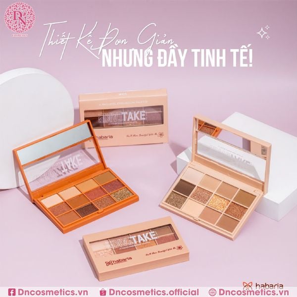 BẢNG PHẤN MẮT 12 Ô HABARIA PRO COLORS EYESHADOW PALETTE 12G