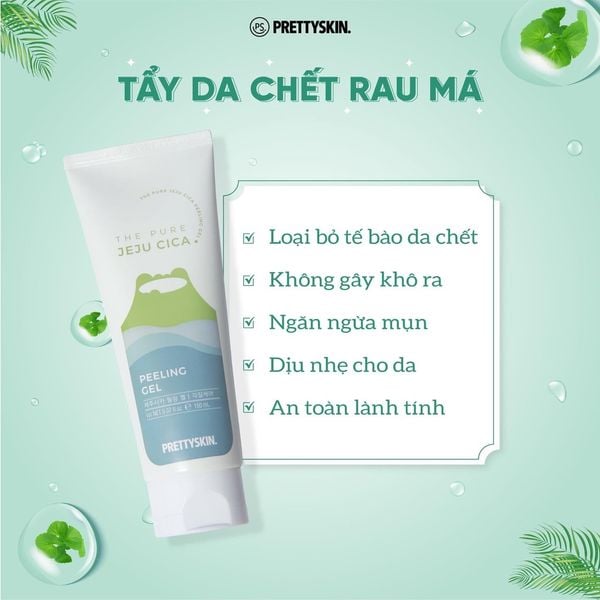TẨY DA CHẾT PRETTY SKIN RAU MÁ JEJU CICA 150ML