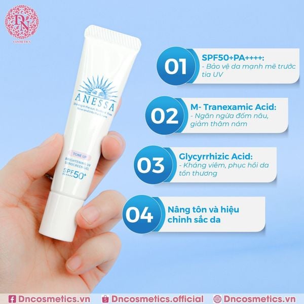 GEL CHỐNG NẮNG DƯỠNG TRẮNG ANESSA SPF50 90G - MÀU TRẮNG