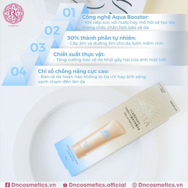 GEL CHỐNG NẮNG BẢO VỆ HOÀN HẢO ANESSA SPF50 90G - DẠNG TUÝP MỀM MÀU VÀNG