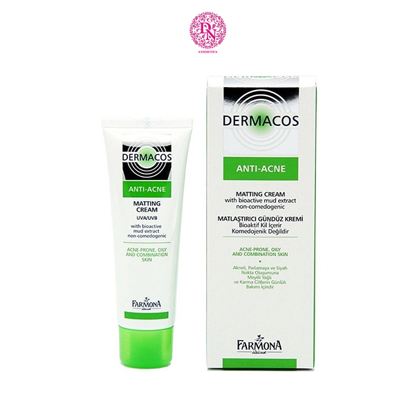 KEM DƯỠNG GIẢM BÓNG NHỜN NGỪA MỤN DERMACOS ANTI ACNE MATTING CREAM  50ML