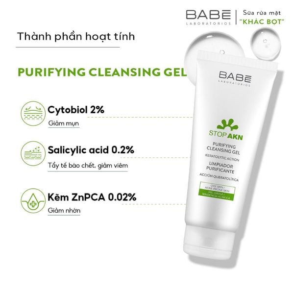 SỬA RỬA MẶT BABE STOP AKN PURIFYING CLEANSING GEL 200ML