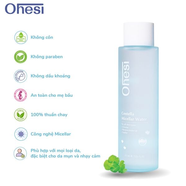 TẨY TRANG RAU MÁ OHESI CENTELLA MICELLAR 200ML