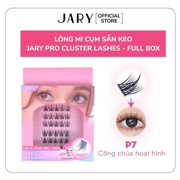 LÔNG MI CỤM CÓ SẴN KEO JARY PRO CLUSTER LASHES HỘP NHỰA 6 HÀNG