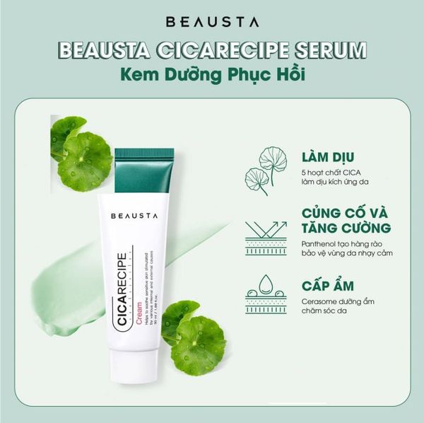 KEM DƯỠNG ẨM RAU MÁ BEAUSTA CICARECIPE CREAM 50ML