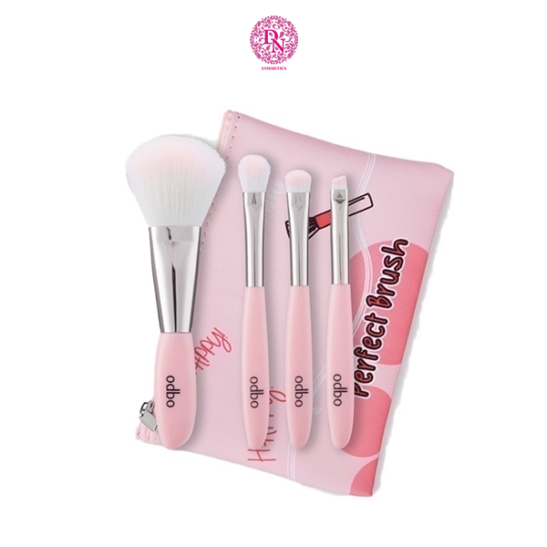 BỘ CỌ TRANG ĐIỂM 04 CÂY CAO CẤP TÚI ODBO PERFECT BRUSH THÁI LAN OD844 - 02 HỒNG