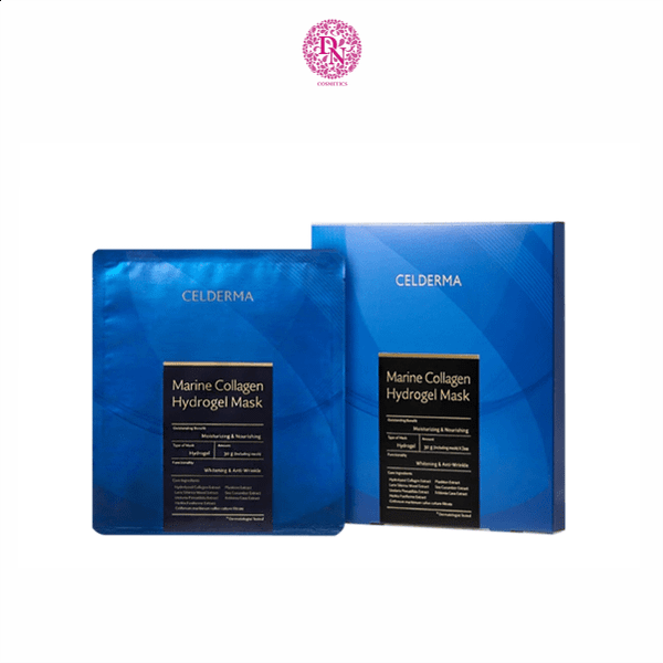 MẶT NẠ THẠCH CELDERMA MARINE COLLAGEN HYDROGEN MASK 20ML HỘP 3 MIẾNG - MÀU XANH