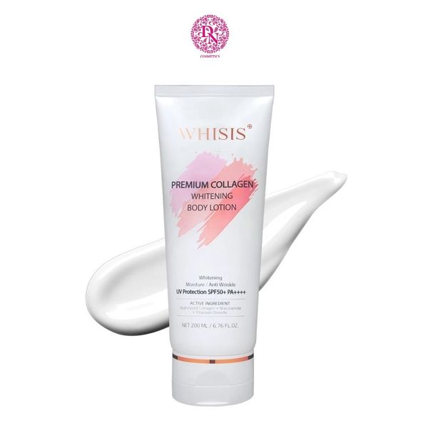DƯỠNG THỂ CHỐNG NẮNG WHISIS PREMIUM COLLAGEN WHITENING BODY LOTIN UV PROTECTION SPF50+ PA++++ 200ML