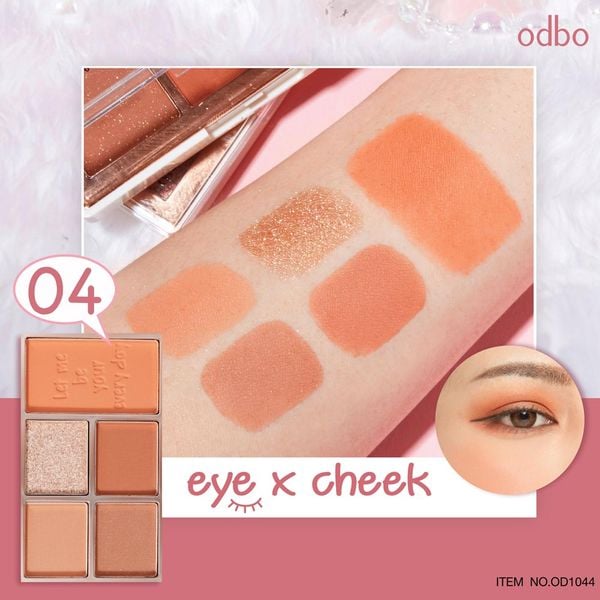 BẢNG PHẤN MẮT VÀ MÁ HỒNG 5 Ô ODBO EYE X CHECK EYESHADOW OD1044