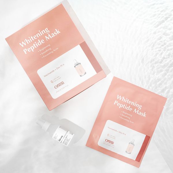 MẶT NẠ TINH CHẤT NIACINAMIDE + ZIN C OHESI WHITENING PEPTIDE MASK - TRỊ THÂM TRẮNG DA - MÀU HỒNG