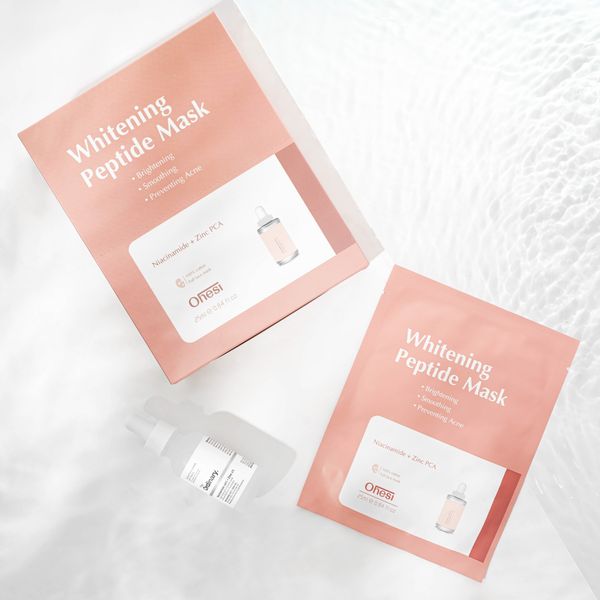 MẶT NẠ TINH CHẤT NIACINAMIDE + ZINC OHESI WHITENING PEPTIDE MASK - GIẢM THÂM TRẮNG DA - MÀU HỒNG