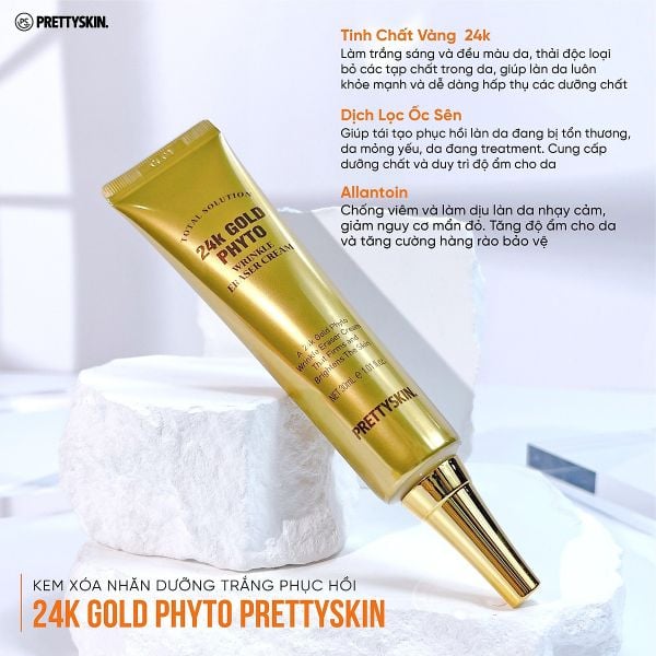 KEM DƯỠNG PRETTY SKIN TOTAL SOLUTION 24K GOLD PHYTO WRINKLE