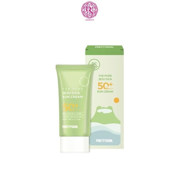 KEM CHỐNG NẮNG RAU MÁ PRETTY SKIN THE PURE JEJU CICA SUN CREAM 50ML  [MUA 1 KCN TẶNG 1 MẶT NẠ OHESI 25K]