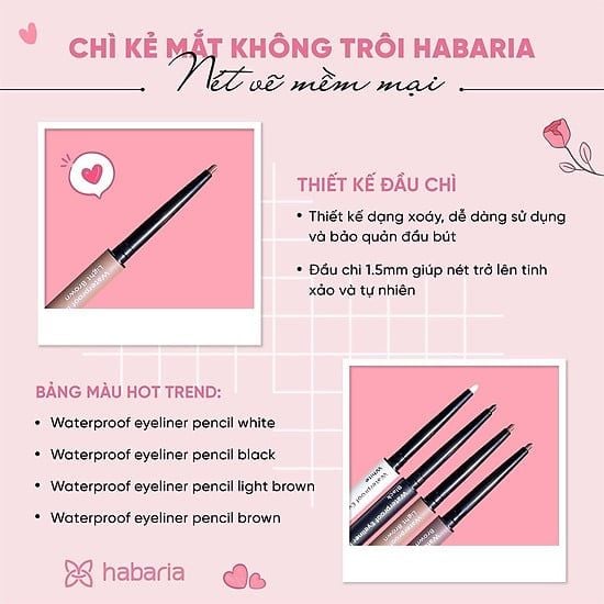 CHÌ SÁP KẺ MẮT HABARIA WATERPROOF EYELINER PENCIL