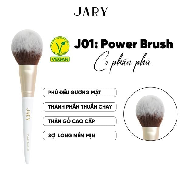 CỌ TRANG ĐIỂM CAO CẤP THUẦN CHAY JARY MAKEUP BRUSH