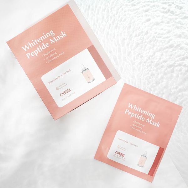 MẶT NẠ TINH CHẤT NIACINAMIDE + ZIN C OHESI WHITENING PEPTIDE MASK - TRỊ THÂM TRẮNG DA - MÀU HỒNG