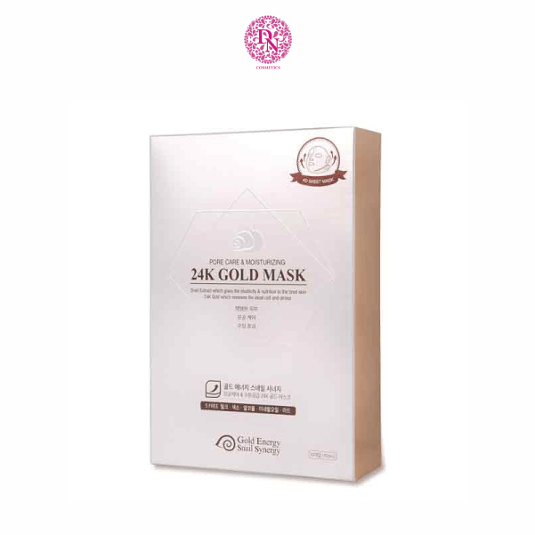 MẶT NẠ DƯỠNG TRẮNG DA VÀ CHỐNG LÃO HOÁ GOLD SNAIL 24K GOLD MASK HỘP 10 MIẾNG
