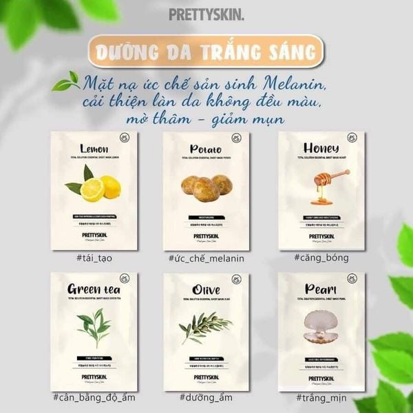 MẶT NẠ GIẤY PRETTY SKIN TOTAL SOLUTION ESSENTIAL SHEET MASK 23G