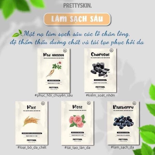 MẶT NẠ GIẤY PRETTY SKIN TOTAL SOLUTION ESSENTIAL SHEET MASK 23G [MUA 1 HỘP TẶNG 1 MẶT NẠ OHESI 25K]